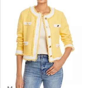 AQUA cropped raw edge blazer